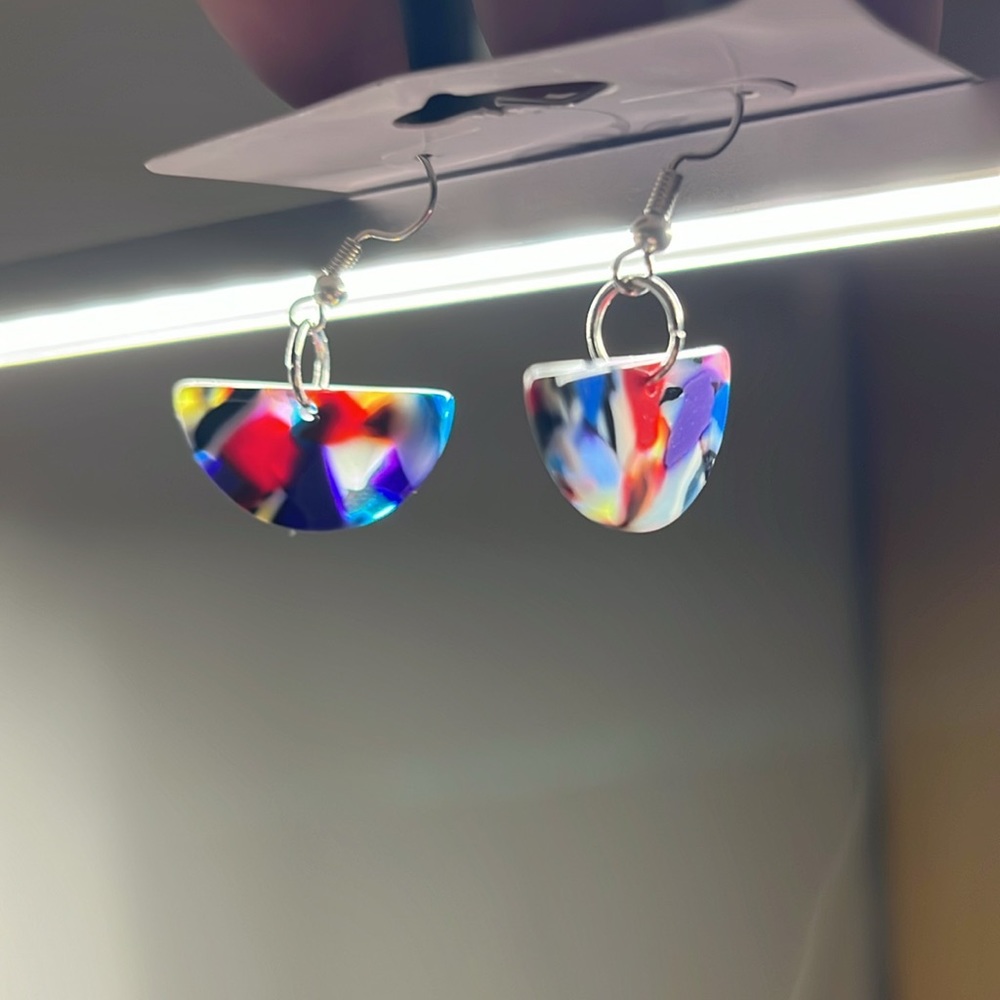 Blue moon bead earrings various shapes and styles. Silver or gold stems